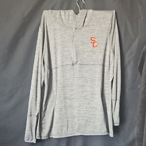 USC Trojans Cara Active Grey Space Dye Quarter-Zip Jacket Women's XXL